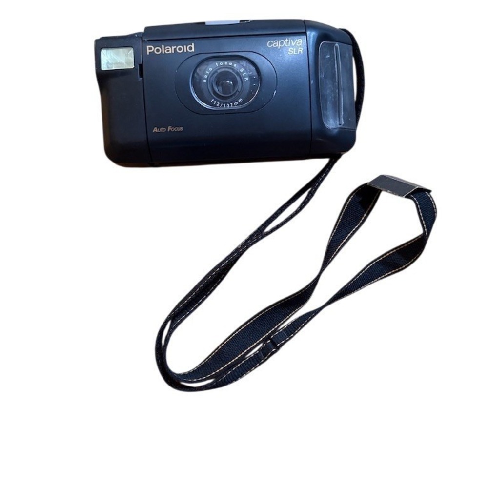 Polaroid Captiva SLR‎ Autofocus Instant Camera Black w/ Flash Wrist Strap